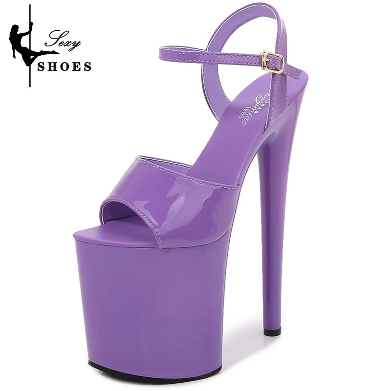 Women Sexy Show Sandals 20 CM High Heels Sexy Platform Color Sandals Girls 8Inch Super High Heels Shoe for Party Club Stripper