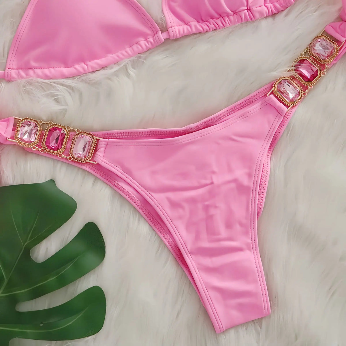 2025 Costume da bagno da donna in 2 pezzi con stringhe di strass e bikini sexy da spiaggia