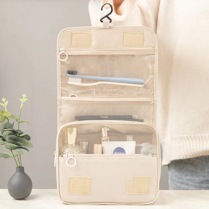 Borse per il trucco da toilette Borse per cosmetici pieghevoli coreane in tinta unita Borse da viaggio in PVC impermeabile di grande capacità per articoli da toeletta