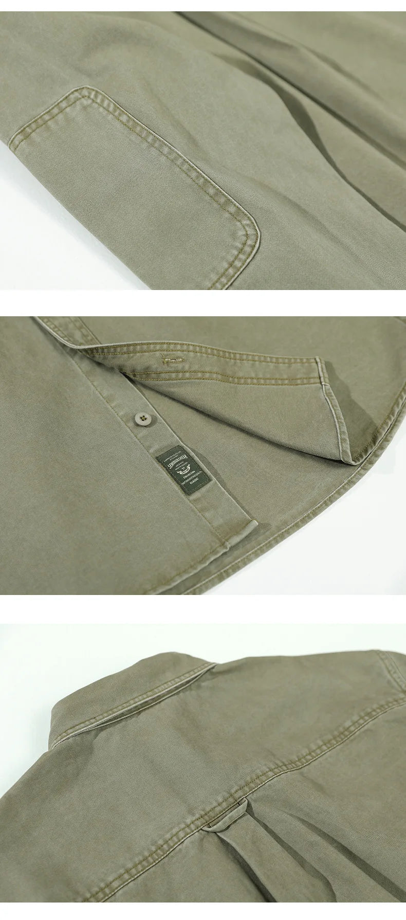 Camicia cargo vintage patchwork multitasche da uomo moda autunno inverno tinta unita manica lunga 100% cotone camicetta ampia quotidiana