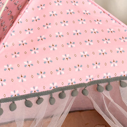 Tenda per gatti con fiori spezzati Tenda semi chiusa per celebrità Internet Nido universale per tutte le stagioni Forniture per animali domestici Nido estivo per cani e gatti