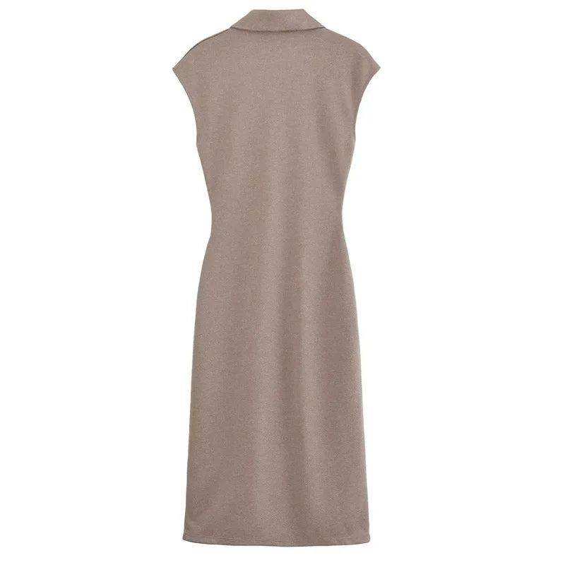 HXAO Camicia increspata Abiti longuette 2025 Donna Estate senza maniche Abito bianco nero Donna Aderente Elegante abito casual da donna 088