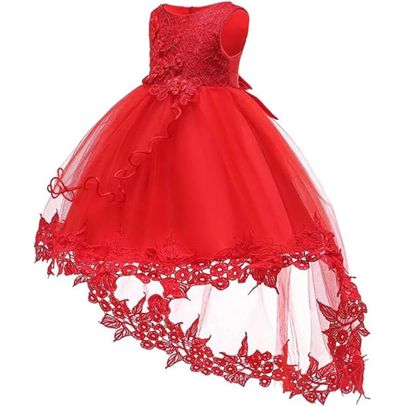 Abiti bianchi da battesimo per bambine, in pizzo, stile principessa, per il primo compleanno, feste di matrimonio, abito lungo con strascico, vestito per neonate, Vestidos