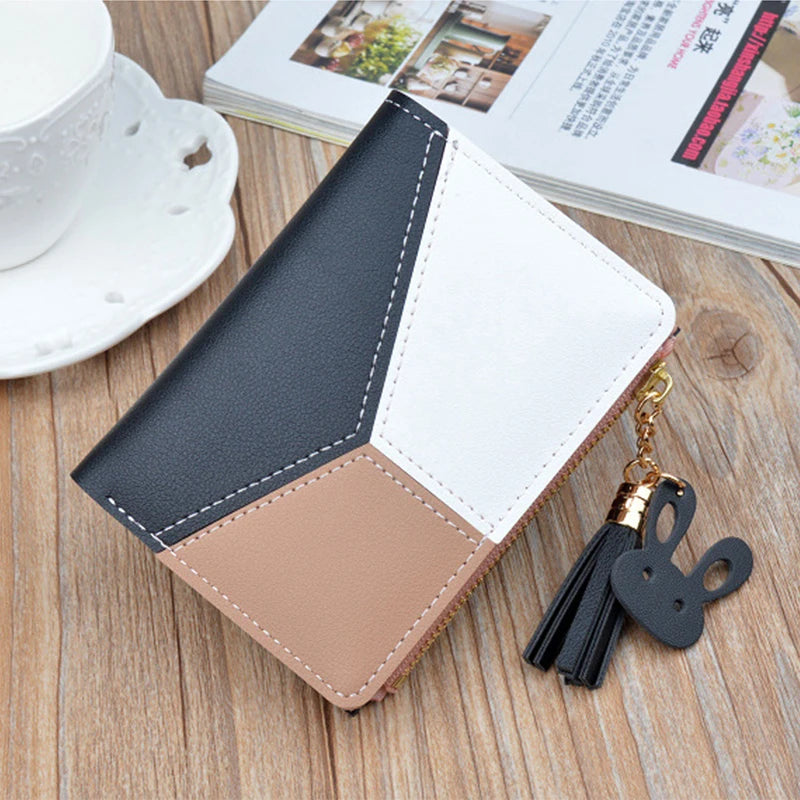 Portafogli alla moda Portamonete Portamonete da donna Pochette portatile Borse piccole Porta carte da donna Borse per soldi pieghevoli in pelle PU