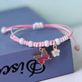 Braccialetti di fiori di farfalla della Boemia per le donne Ragazze fatti a mano viola blu rosa perline braccialetto a catena di corda intrecciata braccialetti regalo BFF