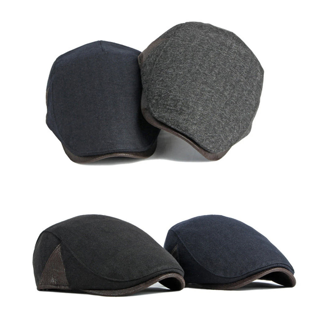 Cappello berretto retrò britannico per uomo Berretto invernale spesso e caldo in lana da strillone Berretto casual da esterno alla moda