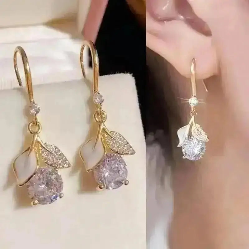 925 Ago D'argento Coreano Moda Perla Nappa Orecchini Per Le Donne Gioielli 2024 di Tendenza delle Nuove Donne di Lusso Zircone Orecchini di Perle