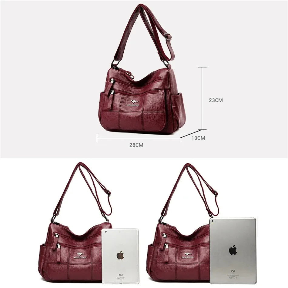 Borse di lusso in morbida pelle Borse da donna Designer 3 strati Borsa a tracolla con tracolla Sac Borsa da donna per lo shopping di grande capacità