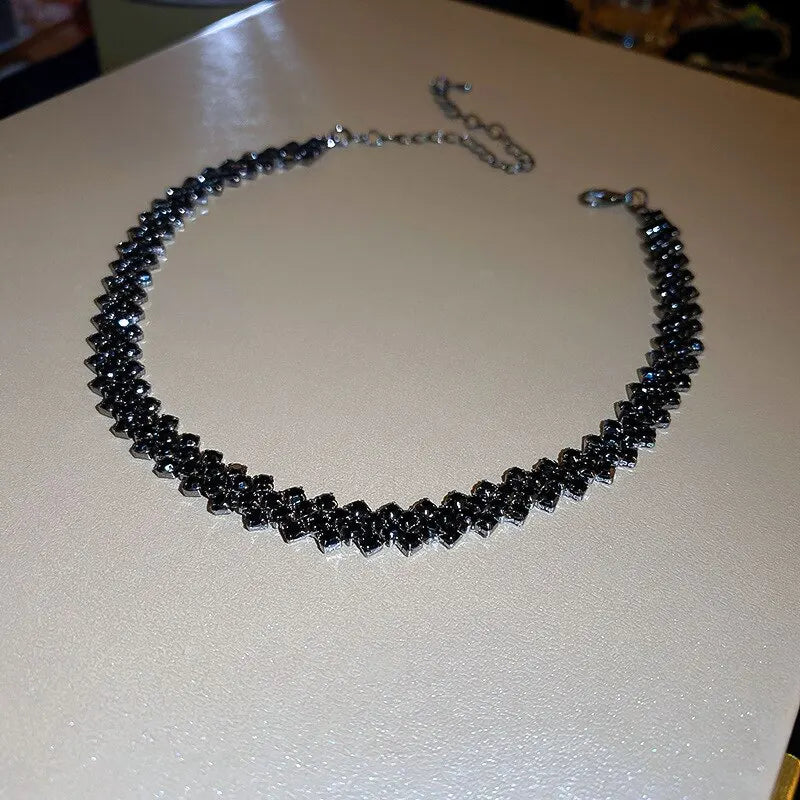 Collana girocollo di lusso con strass pieni lucidi per le donne Collane di cristallo geometriche personalizzate Regali per feste di gioielli da sposa