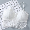 Sommer Damen Spitze Sexy Top Ärmellos Tops Gepolsterter Bralette BH Bustier Reißverschluss Hinten Club Crop Tank Lingerie Damenunterwäsche