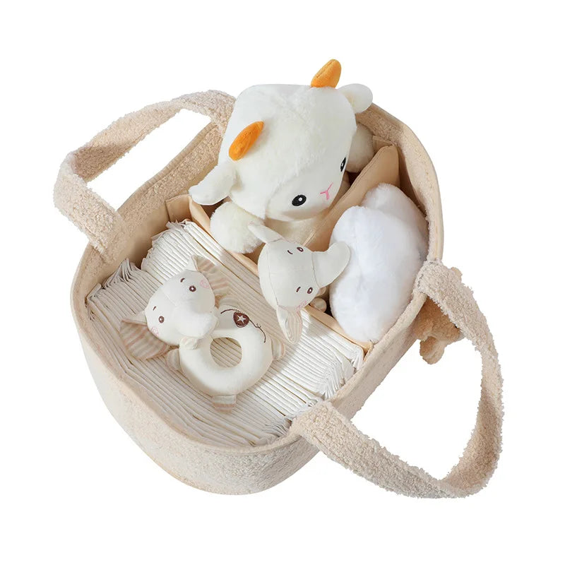 Nome personalizzato Borse per pannolini per bambini Cestino portaoggetti con ciondolo a forma di orso Cestino portaoggetti per asilo nido per roba per bambini Borsa per pannolini per mamma