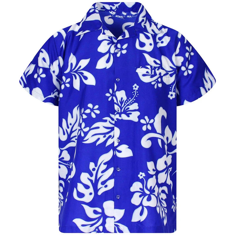 Camicia da uomo con risvolto estivo a maniche corte motivo hawaiano personalizzato stampa 3D lavoro casual quotidiano vacanza design confortevole