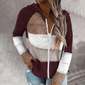 Felpa con cappuccio da donna con cerniera lavorata a maglia casual personalizzabile