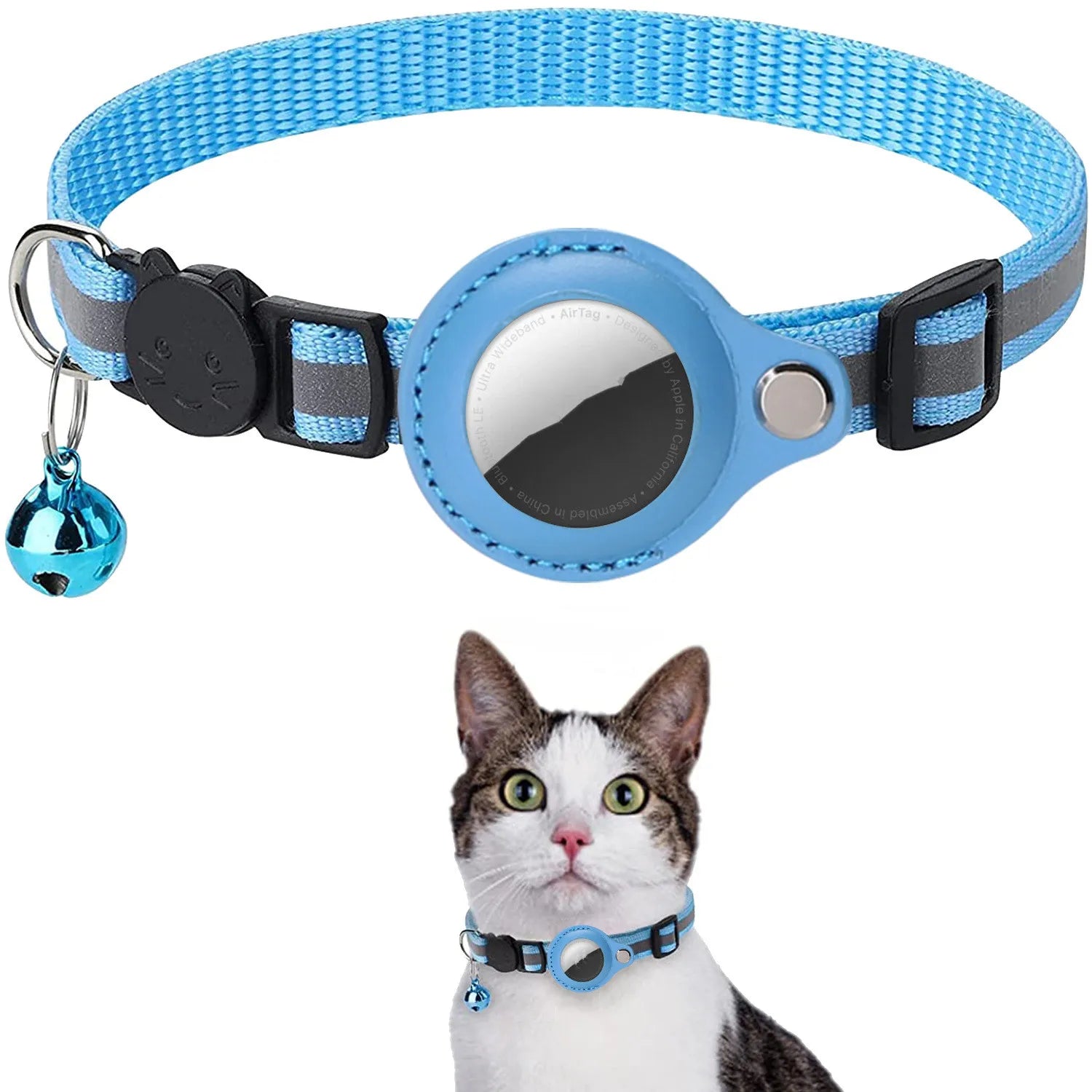 Collare per custodia Airtag per gatto con custodia protettiva per localizzatore anti smarrimento Accessori per cani Collare per animali riflettente Forniture per animali domestici