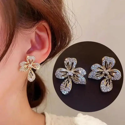 Orecchini in argento 925 con ago in argento moda coreana con cuore di cristallo per gioielli da donna 2025 Trending Nuovi orecchini a cerchio da donna di lusso Brincos