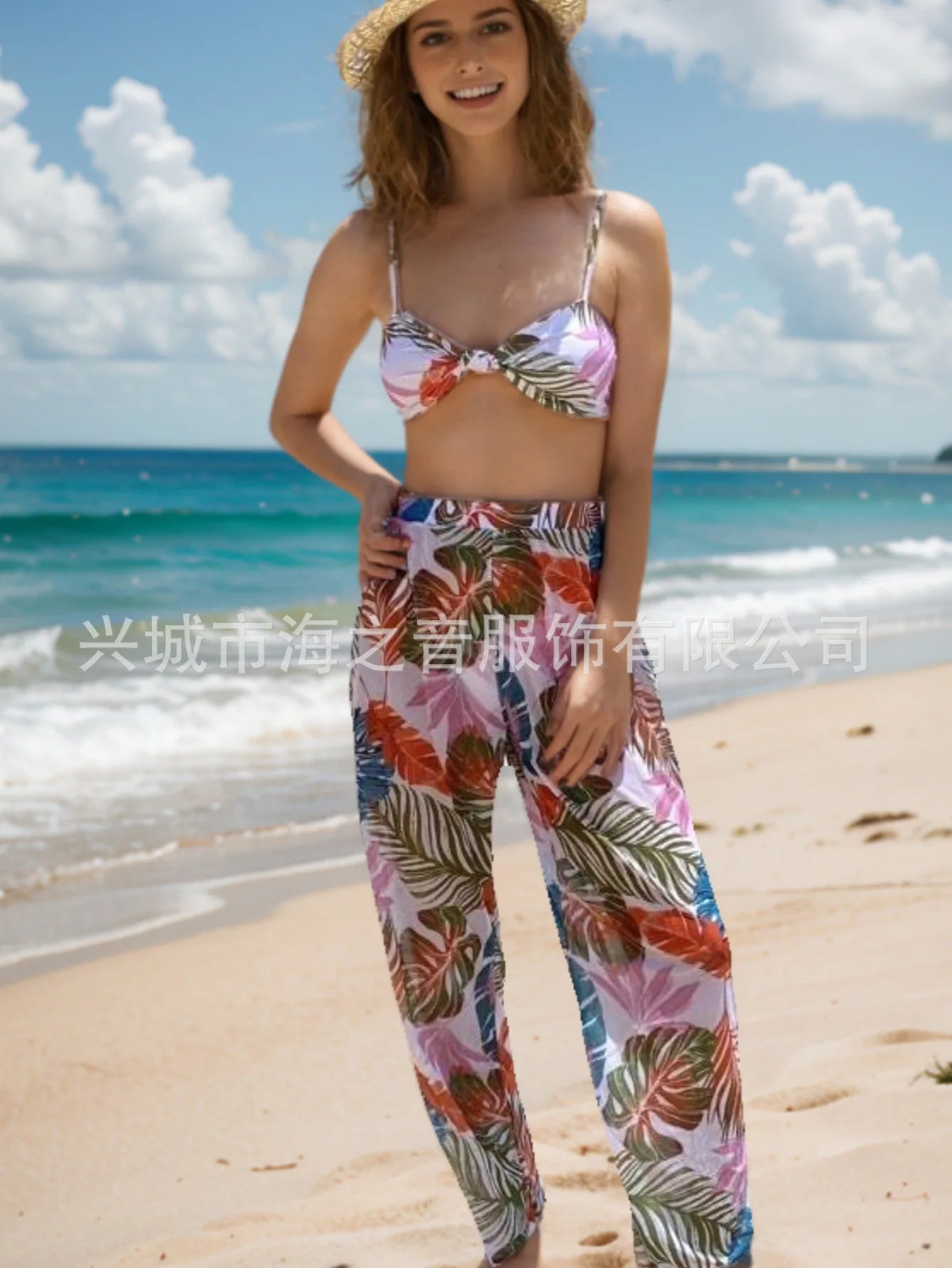 Nuovo costume da bagno bikini sexy pantaloni a rete costume da bagno da donna diviso in tre pezzi