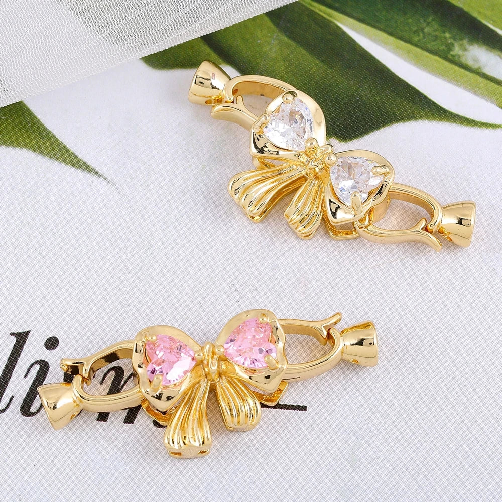 Juya 18K Placcato Oro Elementi di Fissaggio Decorativi Connettore Serrature Perle Catenacci Accessori Per Il Cucito FAI DA TE Perline Creazione di Gioielli