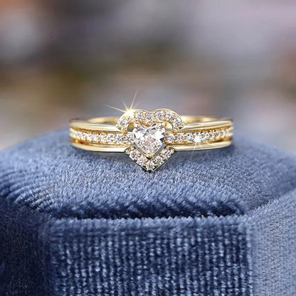 Anello Nuziale Romantico in Argento Sterling 925, Gioiello Femminile con Cuore Brillante in Zirconia, Accessorio per Dito, Anello di Fidanzamento