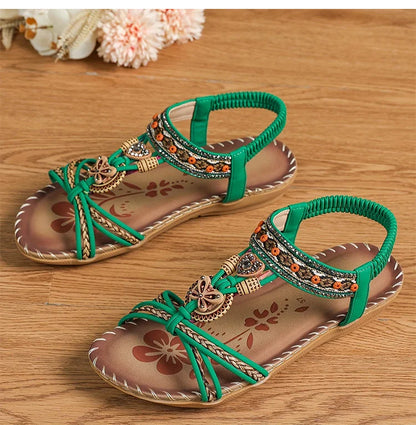 Sandali da donna Sandali estivi stile Boemia Donna Fondo morbido Sandali con tacco basso Scarpe da donna Scarpe antiscivolo Calzature estive