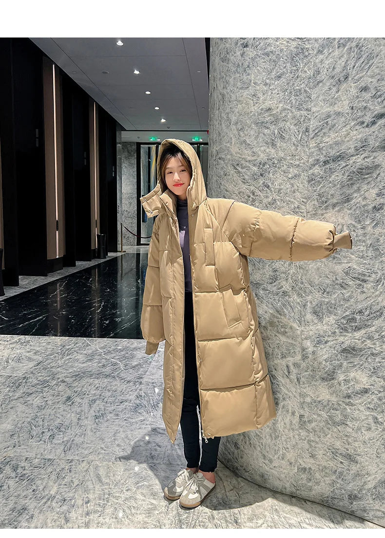 Cappotto freddo da donna invernale parka giacca imbottita lunga con cappuccio Plus Size cappotto Super caldo capispalla da neve all'ingrosso a buon mercato coreano