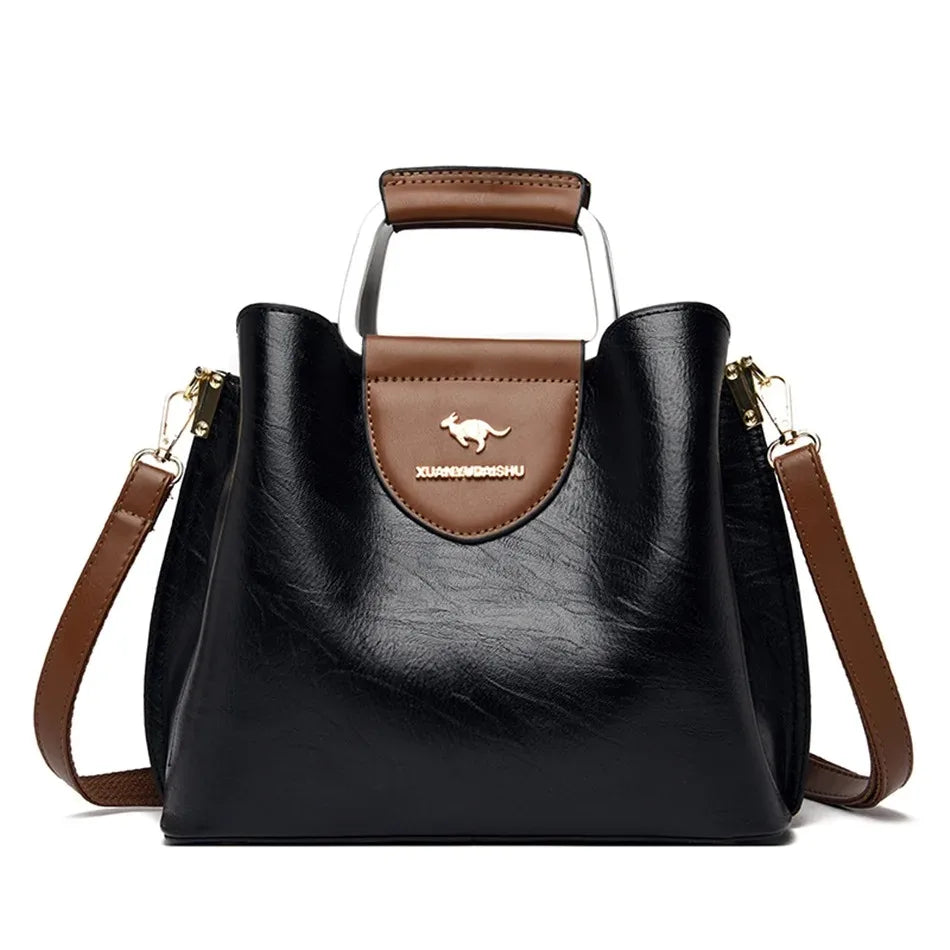 Borse di lusso in morbida pelle Borse da donna Designer 3 strati Borsa a tracolla con tracolla Sac Borsa da donna per lo shopping di grande capacità