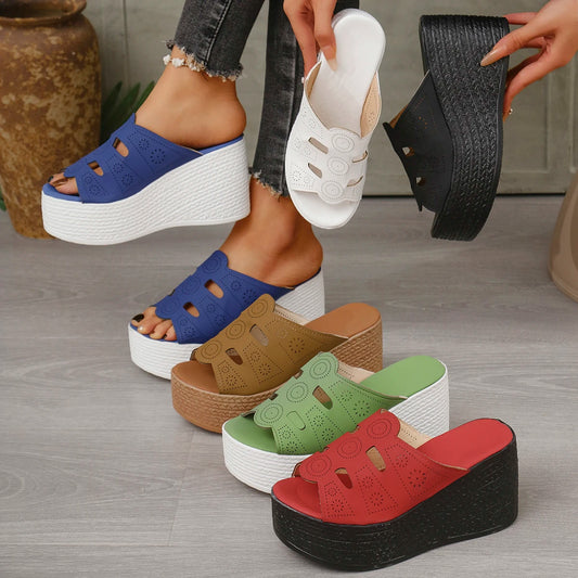 Lässige Damen-Sommersandalen, rutschfeste Plateau-Keilsandalen für draußen, bequeme Anti-Rutsch-Damensandalen, Designer-Schuhe Zapatos De Mujer