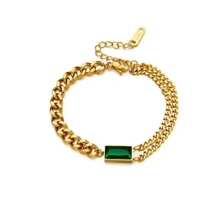 Bracciale a catena con ciondolo a forma di cuore o rotondo in acciaio inossidabile