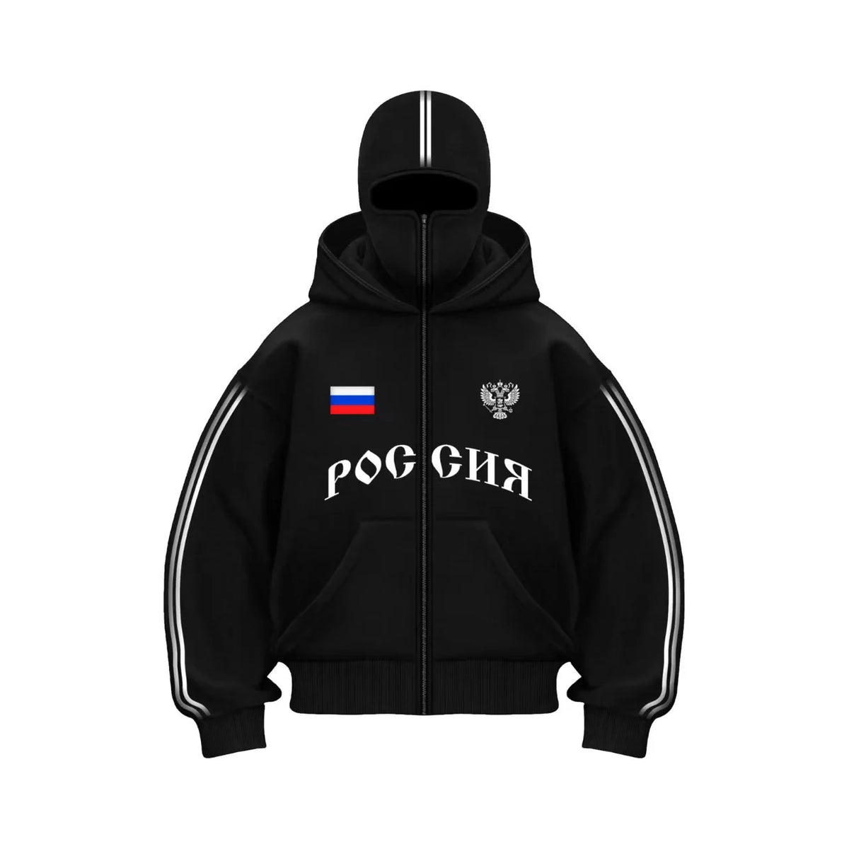 Y2K Abbigliamento Hip Hop da uomo Autunno Russia Vendita calda Felpe con doppia zip vintage Lettering Felpe con cappuccio grafiche Felpe Giacca casual