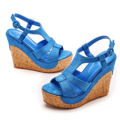Sandali con plateau Summer Fashion Women Bohemia Style tacco alto bocca di pesce Peep Toe zeppe scarpe per le donne Sandalias De Mujer