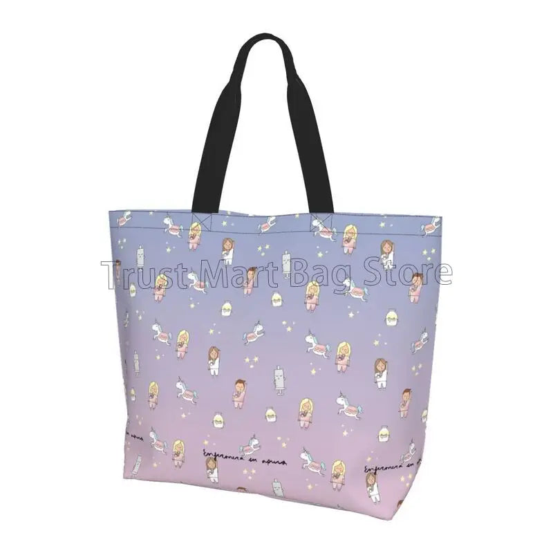 Personalizzato Enfermera En Apuros Dottore Infermiera Medica Borsa a tracolla Tote Bag di grande capacità Borse per le donne Borse per la spesa