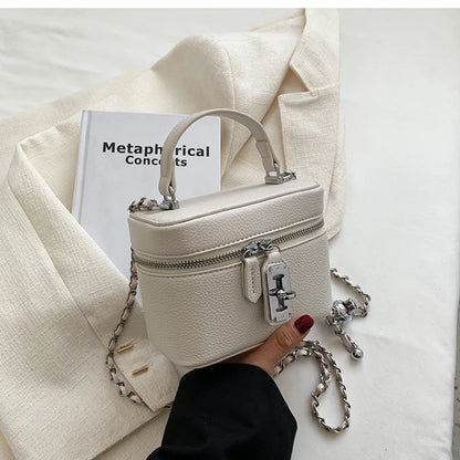 Borse Quadrate da Donna Estate 2026, Borse a Tracolla con Catene alla Moda, Borsa a Spalla in PU Texturizzato, Elegante Mini Borsa Chic per Cellulare