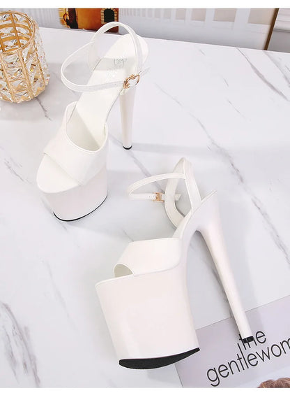 Women Sexy Show Sandals 20 CM High Heels Sexy Platform Color Sandals Girls 8Inch Super High Heels Shoe for Party Club Stripper