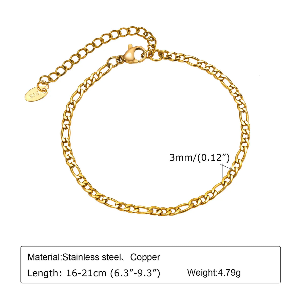 Bracciale in Acciaio Inossidabile Placcato Oro, Non Ossida, Impilabile per Donne, Sottile Catena a Spina di Pesce, Gioiello Impermeabile, Regalo