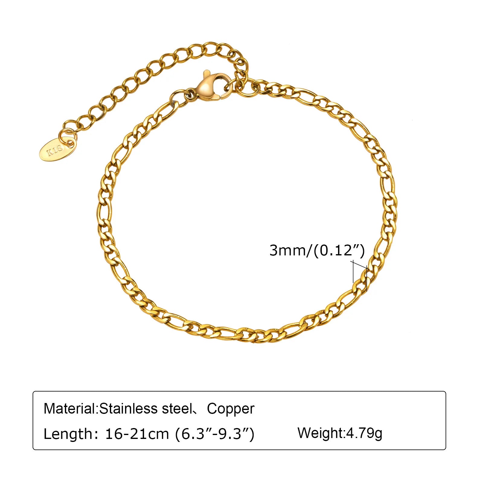 Bracciale in Acciaio Inossidabile Placcato Oro, Non Ossida, Impilabile per Donne, Sottile Catena a Spina di Pesce, Gioiello Impermeabile, Regalo