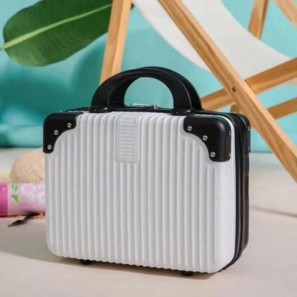 Mini valigia da viaggio leggera da 14 pollici Scatola per cosmetici Organizzatore per bagagli a mano impermeabile Custodia per trucco Piccola custodia da imbarco protettiva