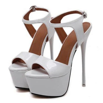 Aneikeh Vendite Calde 2026 Stile Estivo Sexy 16 Centimetri Sandali Delle Donne Tacchi Alti Open Toe Fibbie Discoteca Partito Scarpe Nero Grande Formato 15