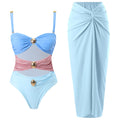 Costume da bagno floreale con stampa floreale con volant monospalla blu Set copricostume singolo micro monokini costumi da bagno sexy per ragazze Summer Beach