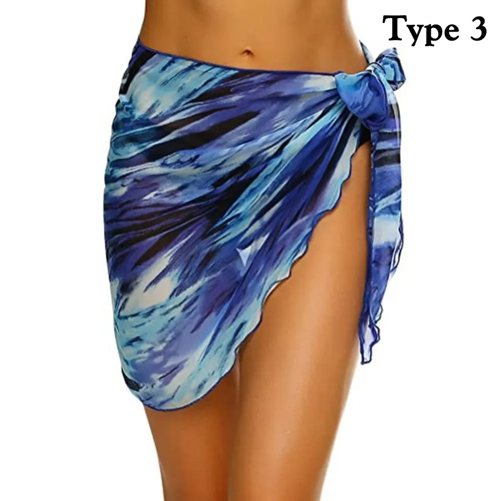 Chiffon Womens Sarongs Wrap gonna Coverups Wrap Sheer Chiffon costume da bagno sciarpa Cover Short sarong Beach Short Cover Beach Bikini