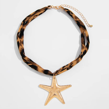 Ingemark 7 Stili Etnici Multistrato Collana a catena in velluto Donna 2025 Nuova moda Conchiglia in metallo Stella marina Cuore Ciondolo Collo Gioielli