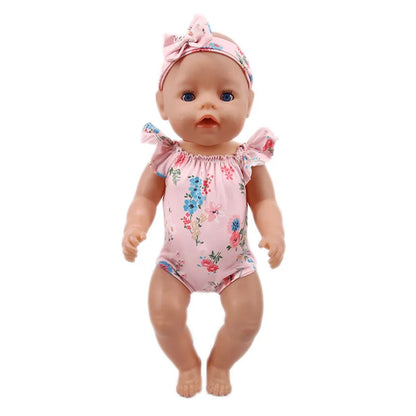 Costume da bagno per bambini in diversi stili, grazioso costume intero per bambole da 43 cm, accessori per bambole americane da 18 pollici, regali giocattolo per ragazze