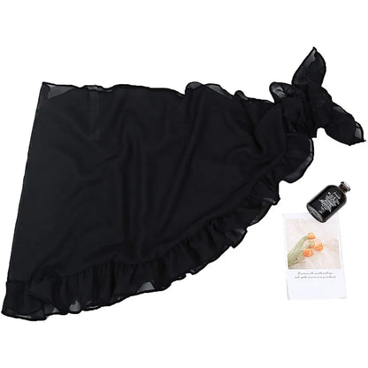 Damen Chiffon Kurze Sarongs Rüschensaum Bikini Vertuschungen Strand Badeanzug Badeanzug Wickelrock für Bademode