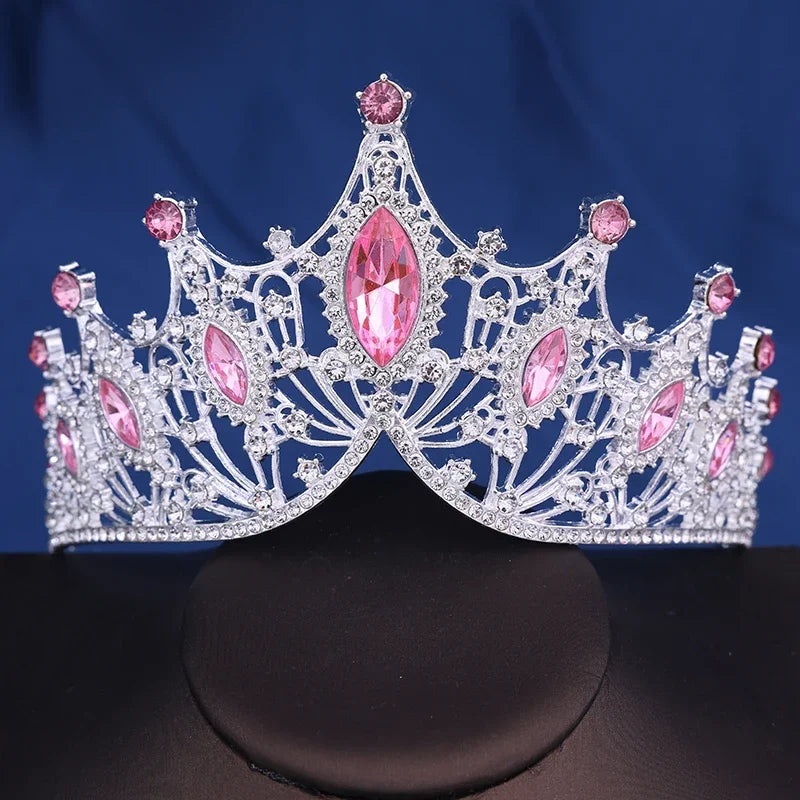 Corona da sposa Barocca Vintage Principessa Regina Copricapo Tiara di cristallo per le donne Corona da sposa Accessori per capelli Gioielli
