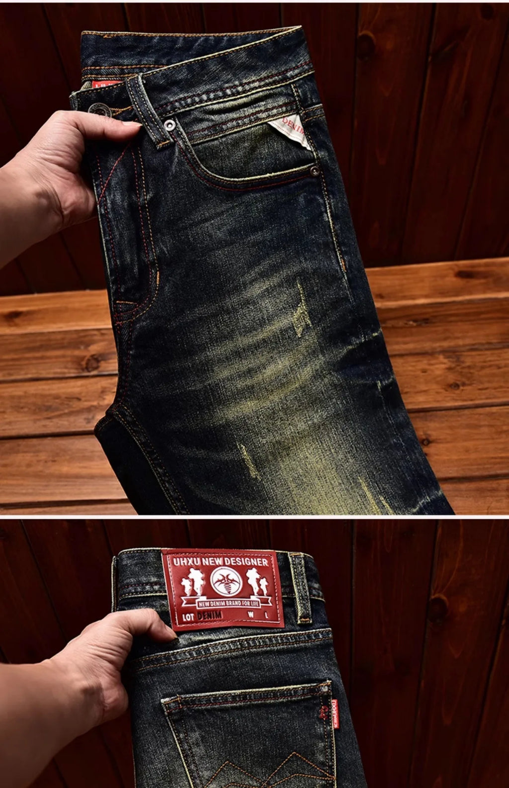 Jeans nostalgici retrò Moda classica da uomo 2025 Nuova caduta Slim Fit Dritto Alla moda Casual Pantaloni lunghi in denim abbinati