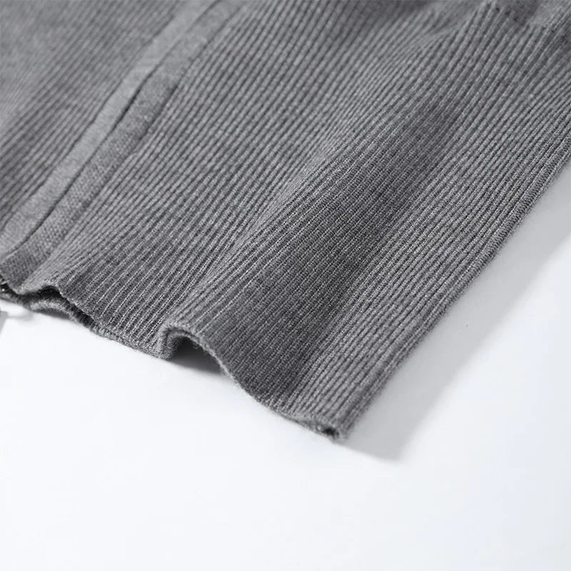 Cardigan in maglia da donna senza maniche con spalline imbottite, collo alto a metà, doppia cerniera, corto, aderente, tinta unita, top di tendenza per la strada