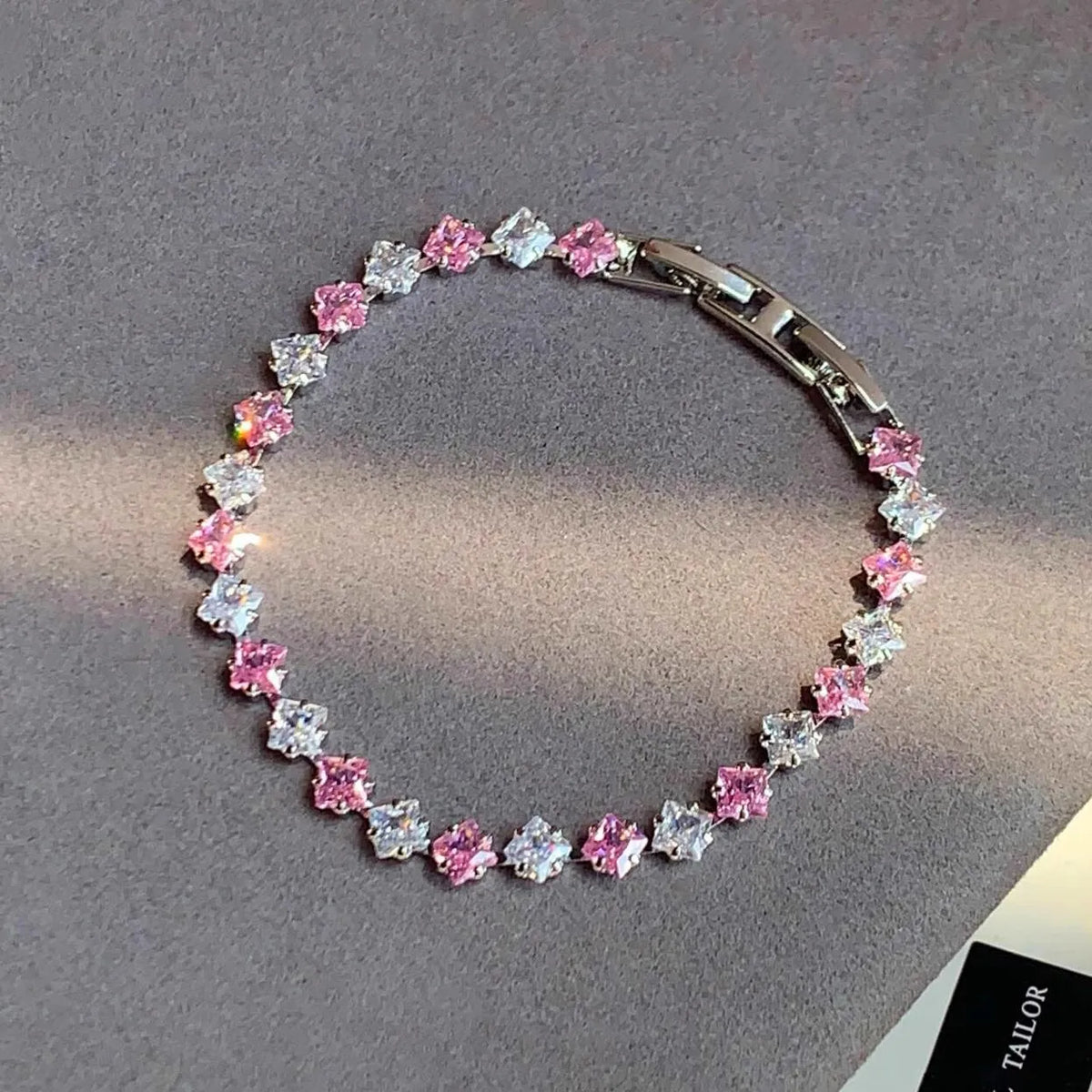 Zircon Women's Bracelet  Luxury Fashion Pink Bracelets for Women