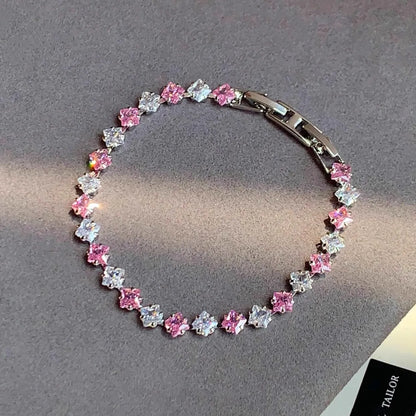 Zircon Women's Bracelet  Luxury Fashion Pink Bracelets for Women