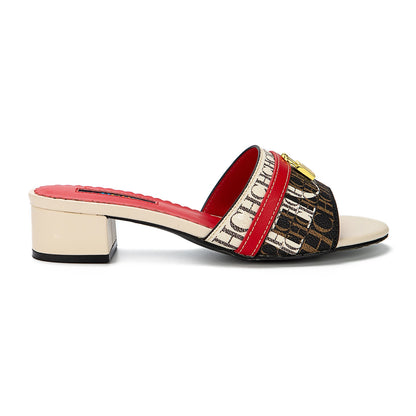Estate 2025 Sandali con zeppa con tacco a zeppa rosso marrone beige Retro Color Block Cinturino incrociato Donna Vacanza Pendolarismo Fibbia Onda Trazione