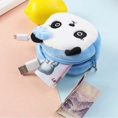 Cartone animato animale ragazzi portamonete in peluche bambini portamonete con cerniera custodia portaoggetti simpatici animali portafogli donna mini borsa regalo per bambini