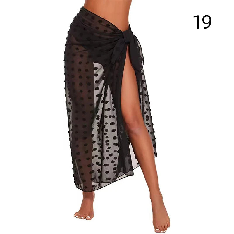 Jupes de plage sexy pour femmes, jupes de plage en mousseline, paréo long, serviette de plage, écharpe de bikini sexy