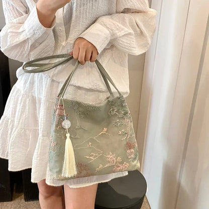 Borsa a tracolla da donna alla moda ricamata in stile cinese di vendita caldo 2026 Borsa di grande capacità di nuova tendenza estiva